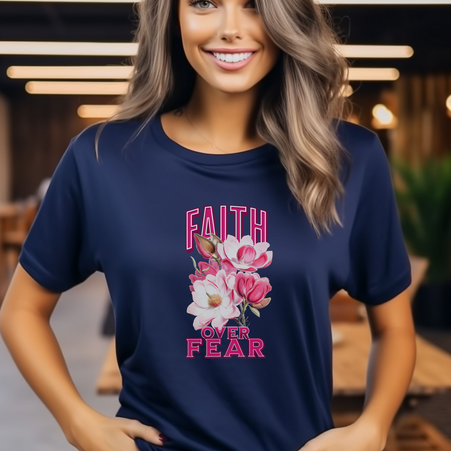 Faith Over Fear Christian Apparel gifts for women, Bible Verse Shirt, Christian Gifts, Christian Streetwear, Bible Verse Christian Floral Bible Shirt