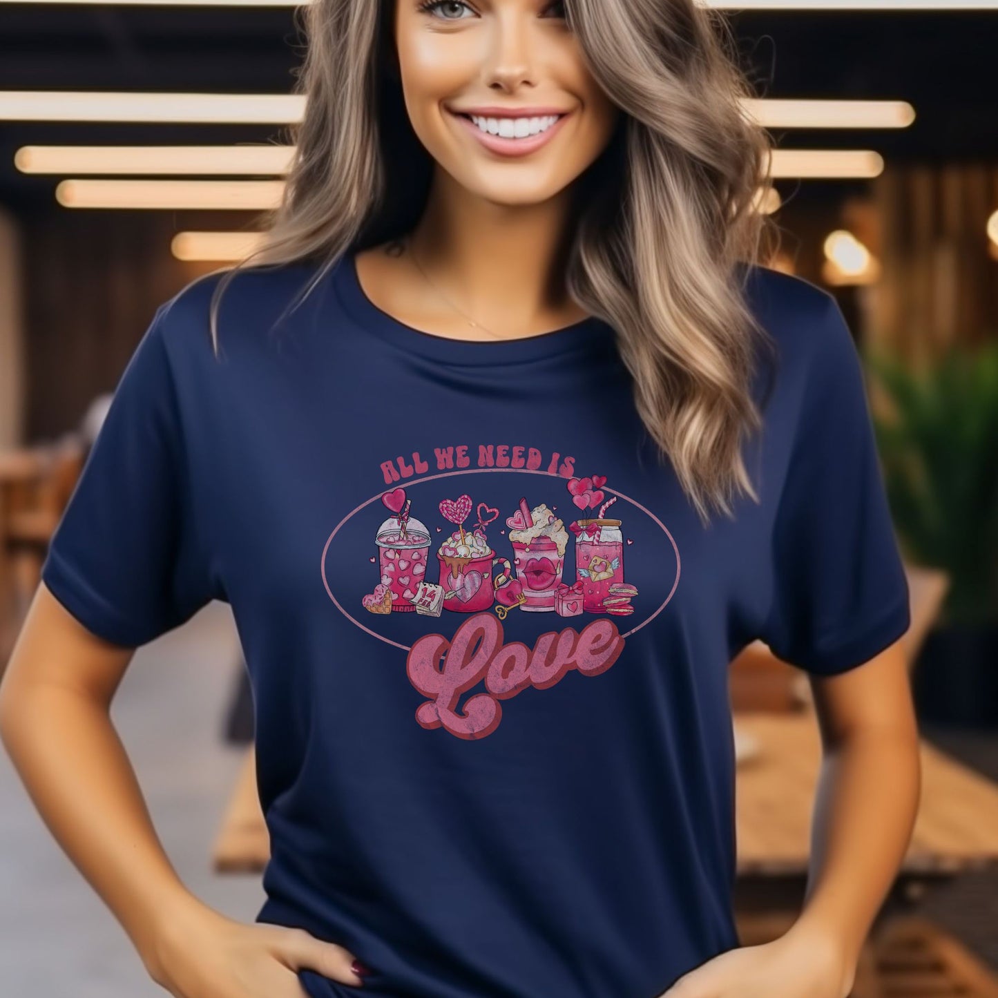 All You Need Is Love Valentines Day Coffee Shirt, Coffee T-Shirt, Valentines Day Gifts for Her, Valentines Day Shirt