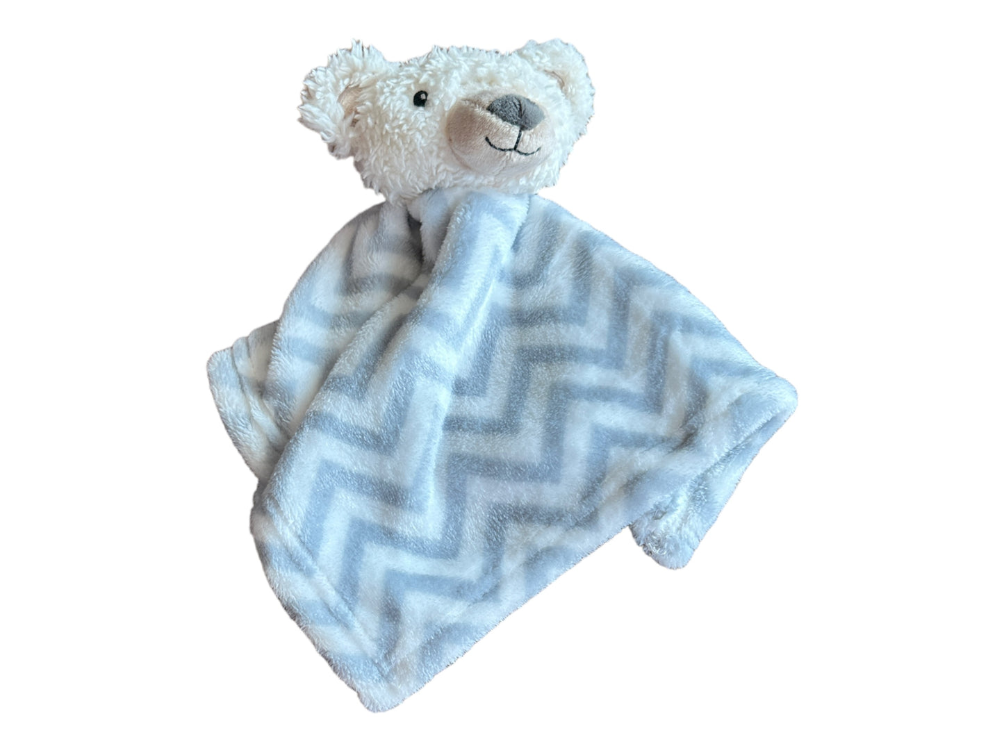 Bear Gray And White Strips Baby Security Blanket