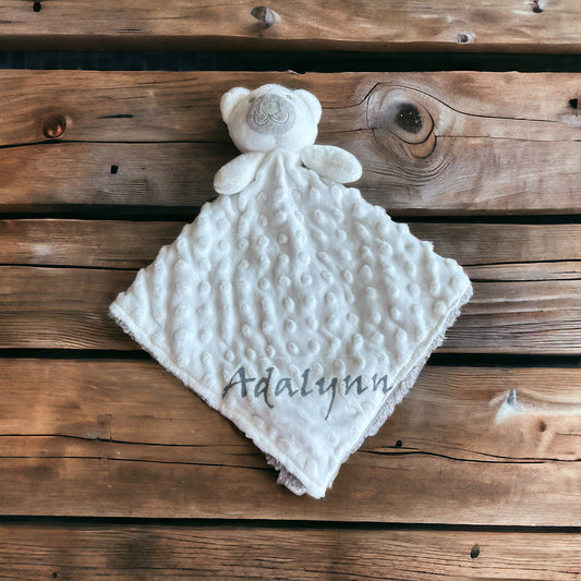 White Bear Baby Security Blanket