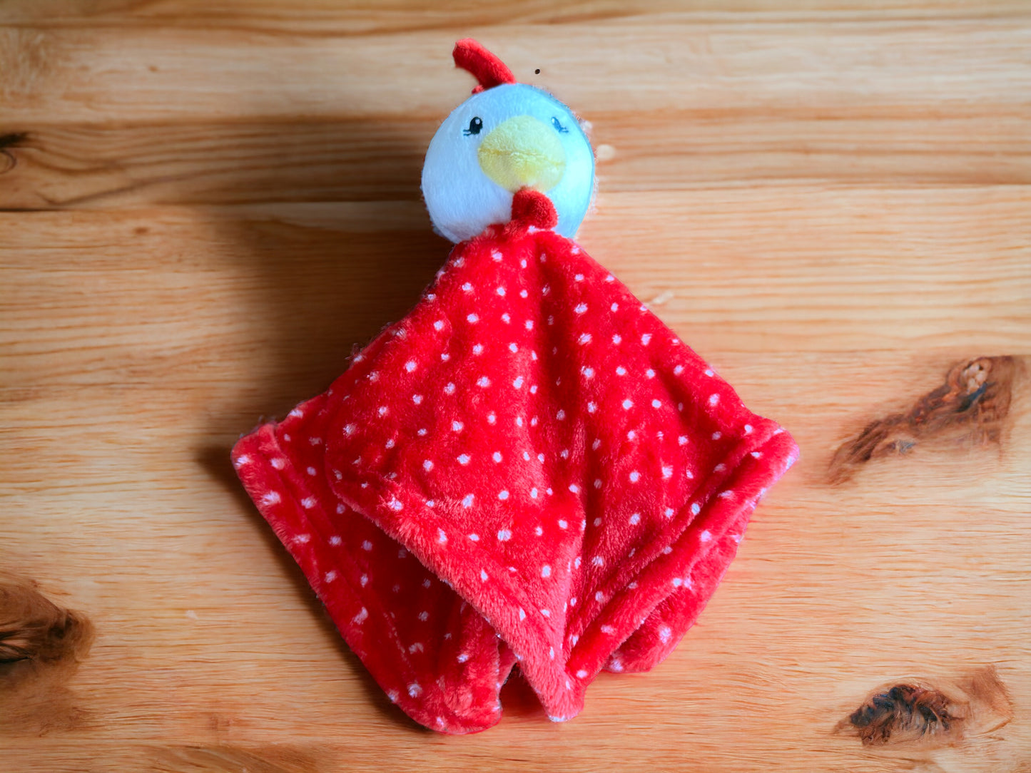 Red Polka Dot Chicken Baby Security Blanket