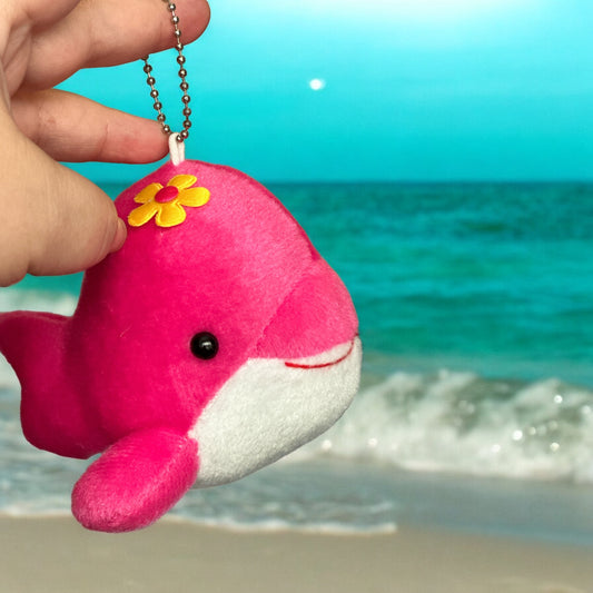 Hot Pink Whale Keychain