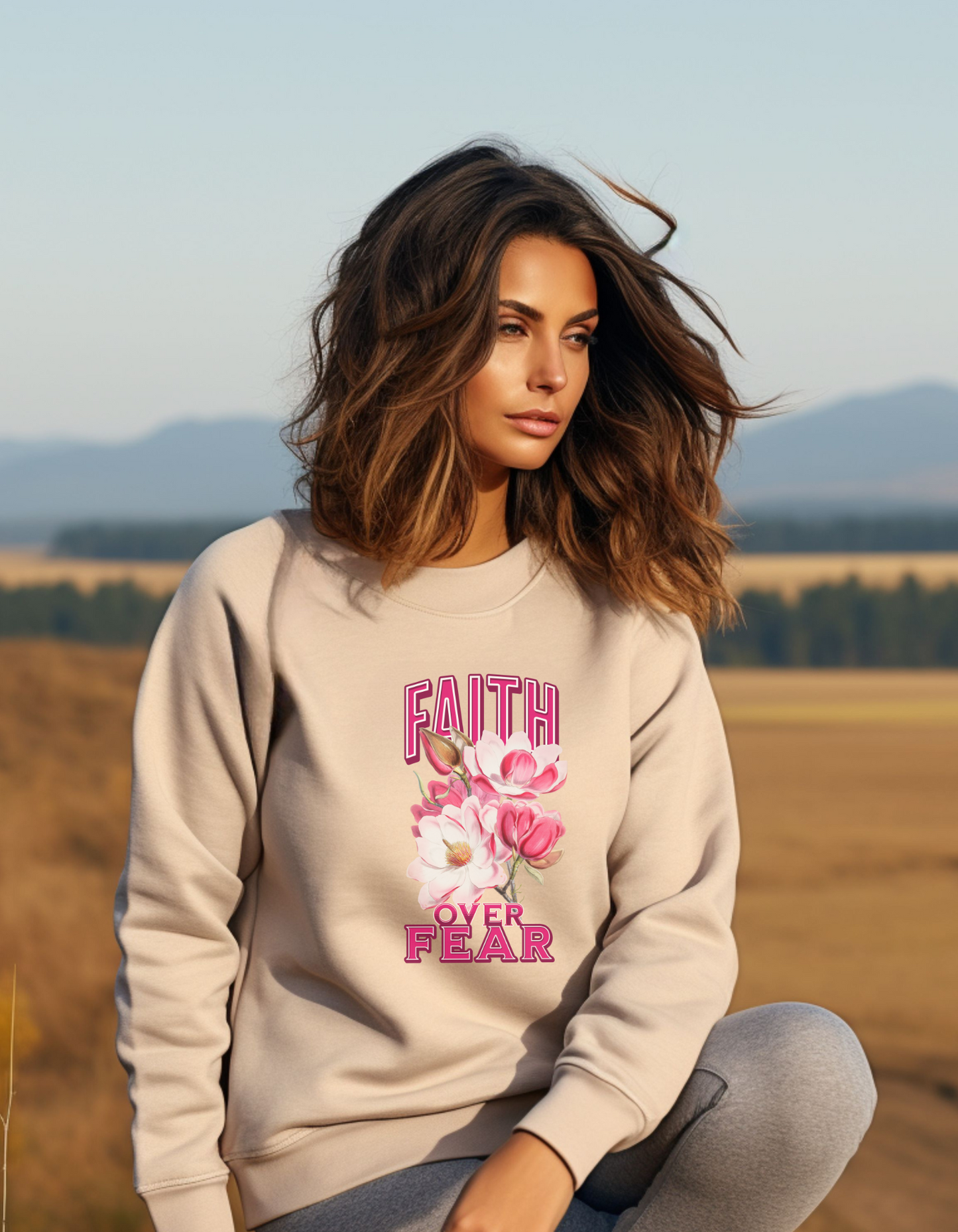 Faith Over Fear Christian Apparel gifts for women, Bible Verse Shirtshirt, Christian Gifts, Christian Streetwear, Bible Verse Crewneck, Floral Crewneck