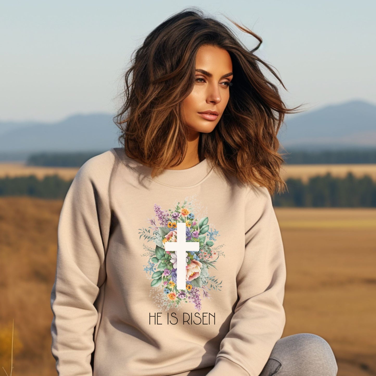 He Is Risen Christian Apparel gifts for women, Bible Verse Shirtshirt, Christian Gifts, Christian Streetwear, Bible Verse Crewneck, Floral Crewneck