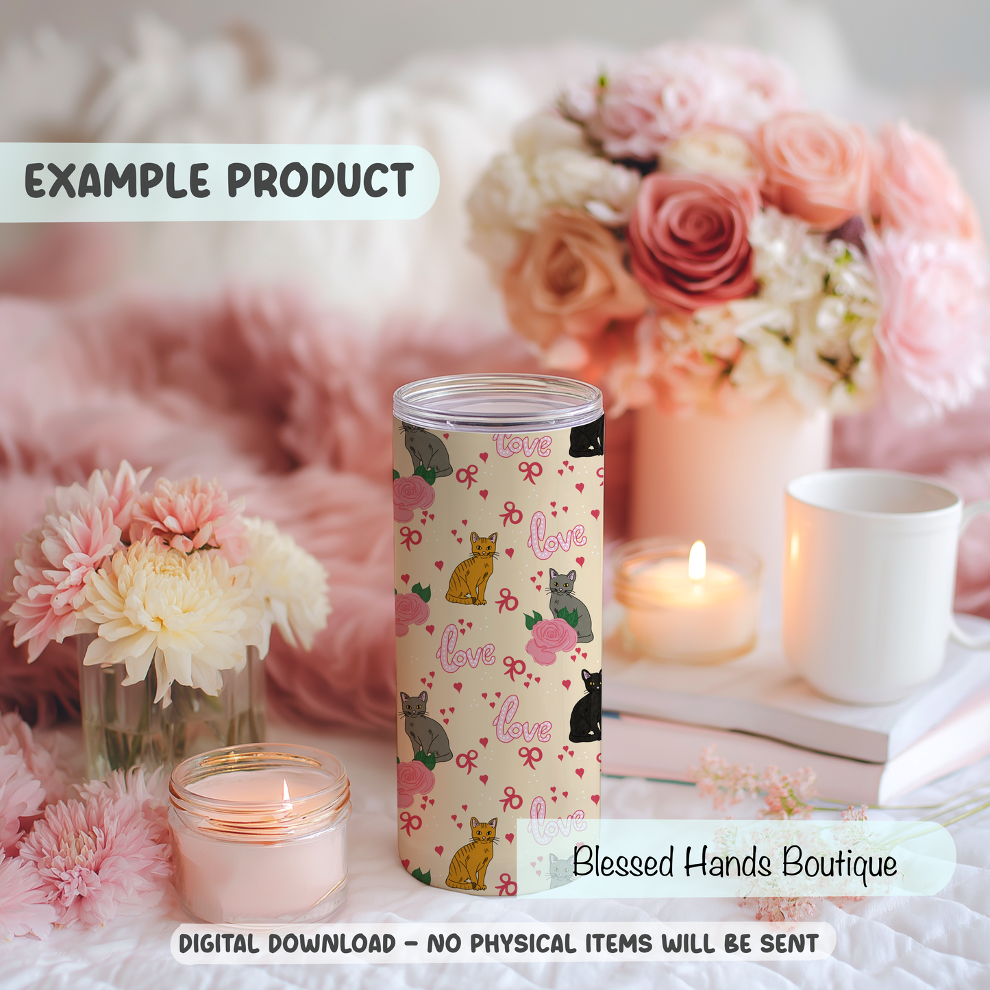 Hand‑Drawn Cat Seamless Pattern PNG | Coquette Kitty & Bow Digital Paper for Sublimation, Valentine’s Day Aesthetic (Copy) (Copy)