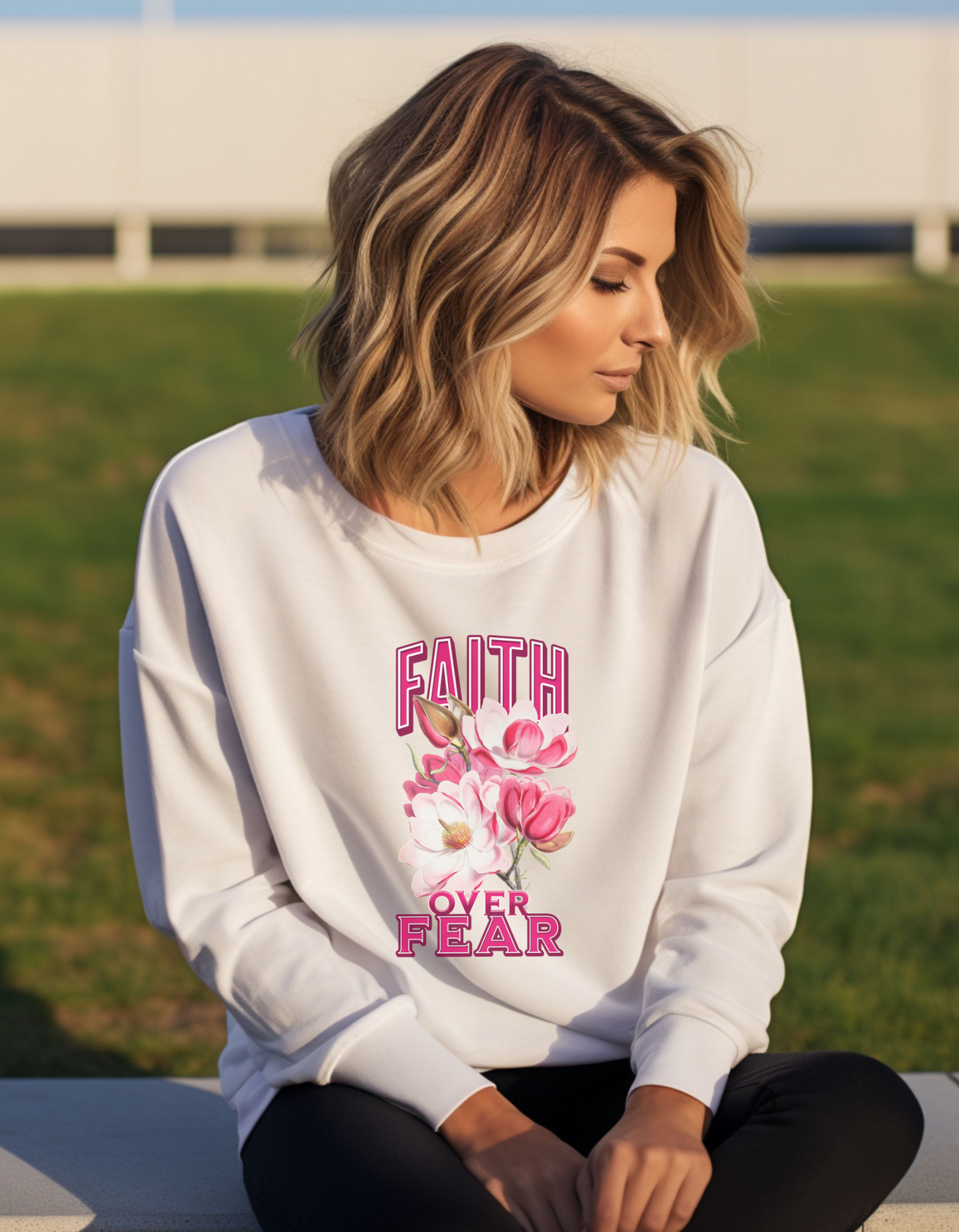 Faith Over Fear Christian Apparel gifts for women, Bible Verse Shirtshirt, Christian Gifts, Christian Streetwear, Bible Verse Crewneck, Floral Crewneck