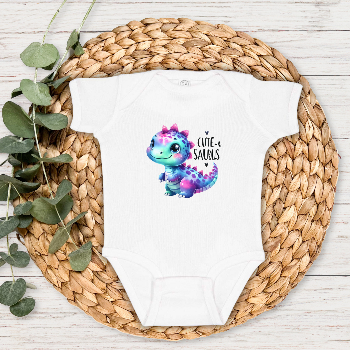 Cute A Saurus Baby Bodysuit