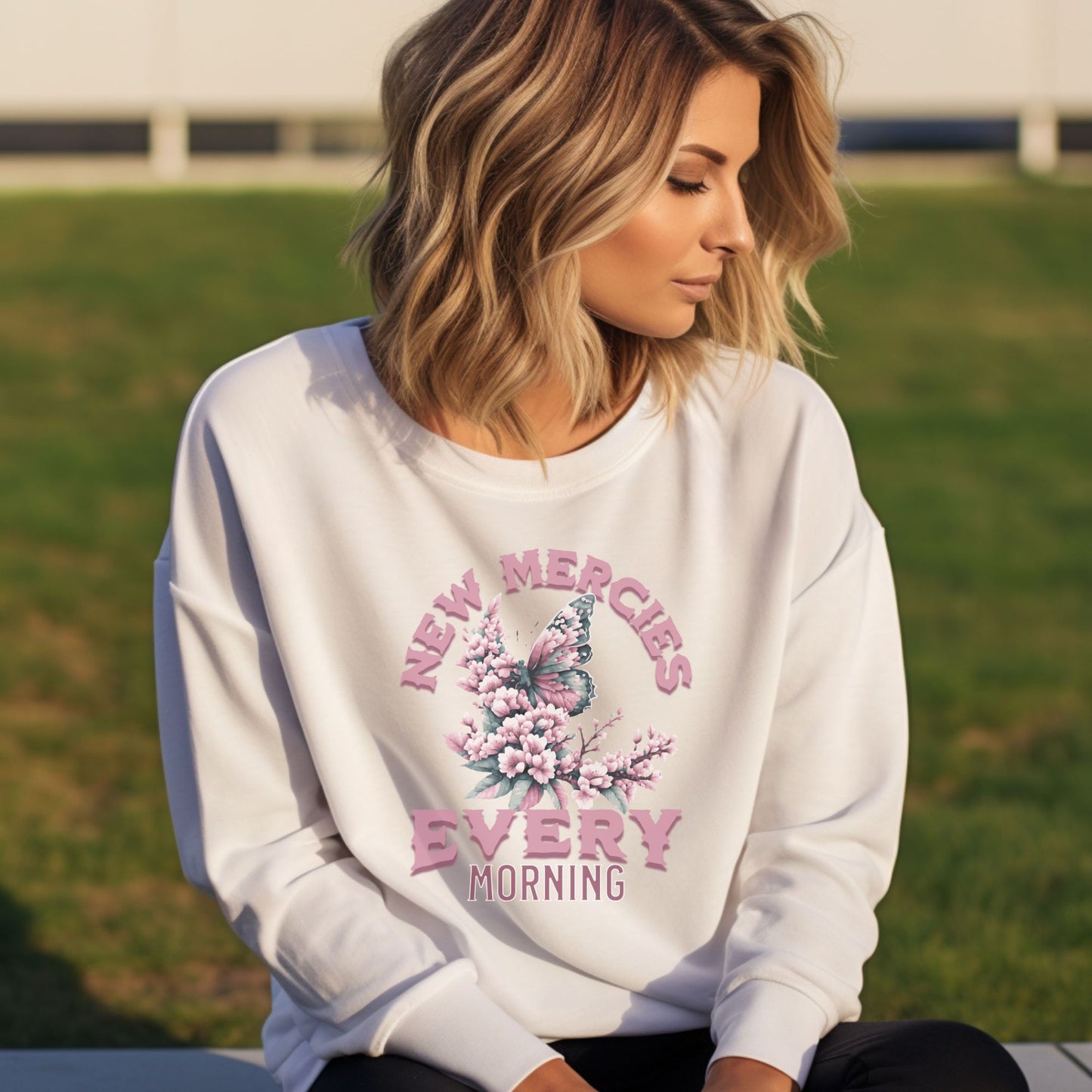 New Mercies Every Morning Christian Apparel gifts for women, Bible Verse Shirtshirt, Christian Gifts, Christian Streetwear, Bible Verse Crewneck, Floral Crewneck