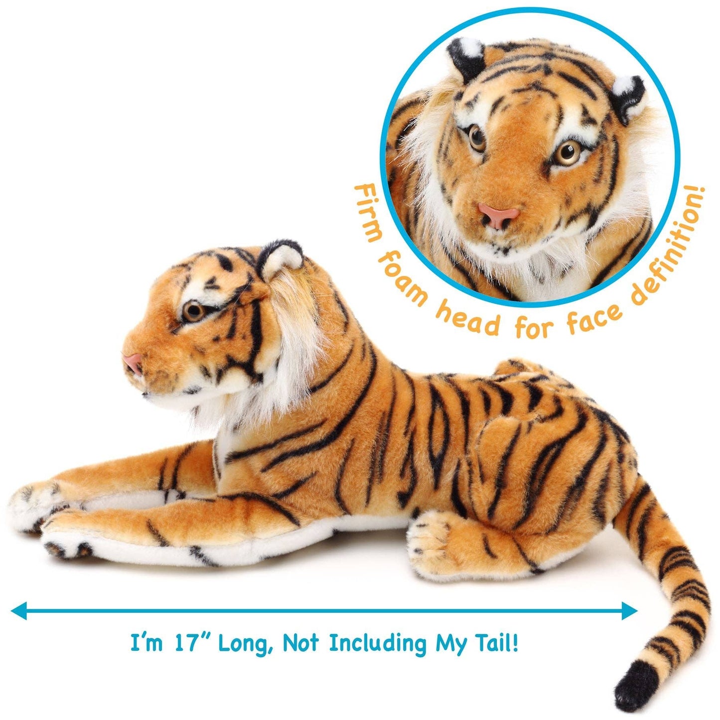 Arrow The Tiger | 17 Inch Stuffed Animal Plush | By TigerHart Toys