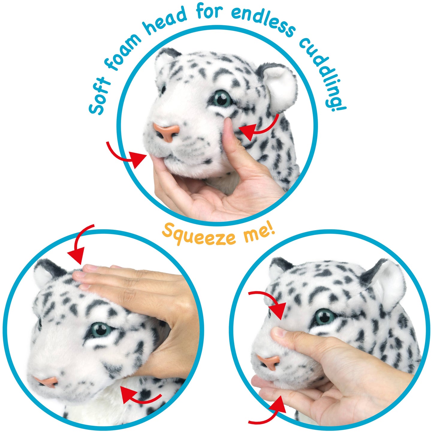 Sinovia The Snow Leopard - Squeeze Me! | 17 Inch Stuffed Ani