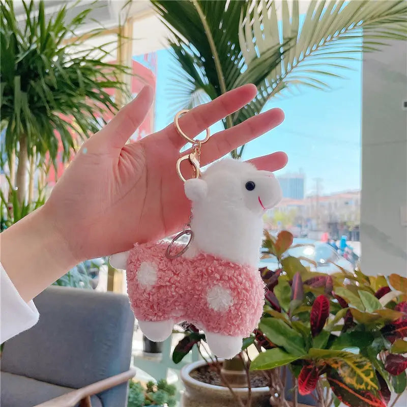 Pink alpacas keychains